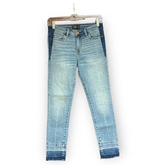 ABERCROMBIE & FITCH Harper Low Rise Ankle Jeans Size 26 Colorblock - Picture 1 of 7